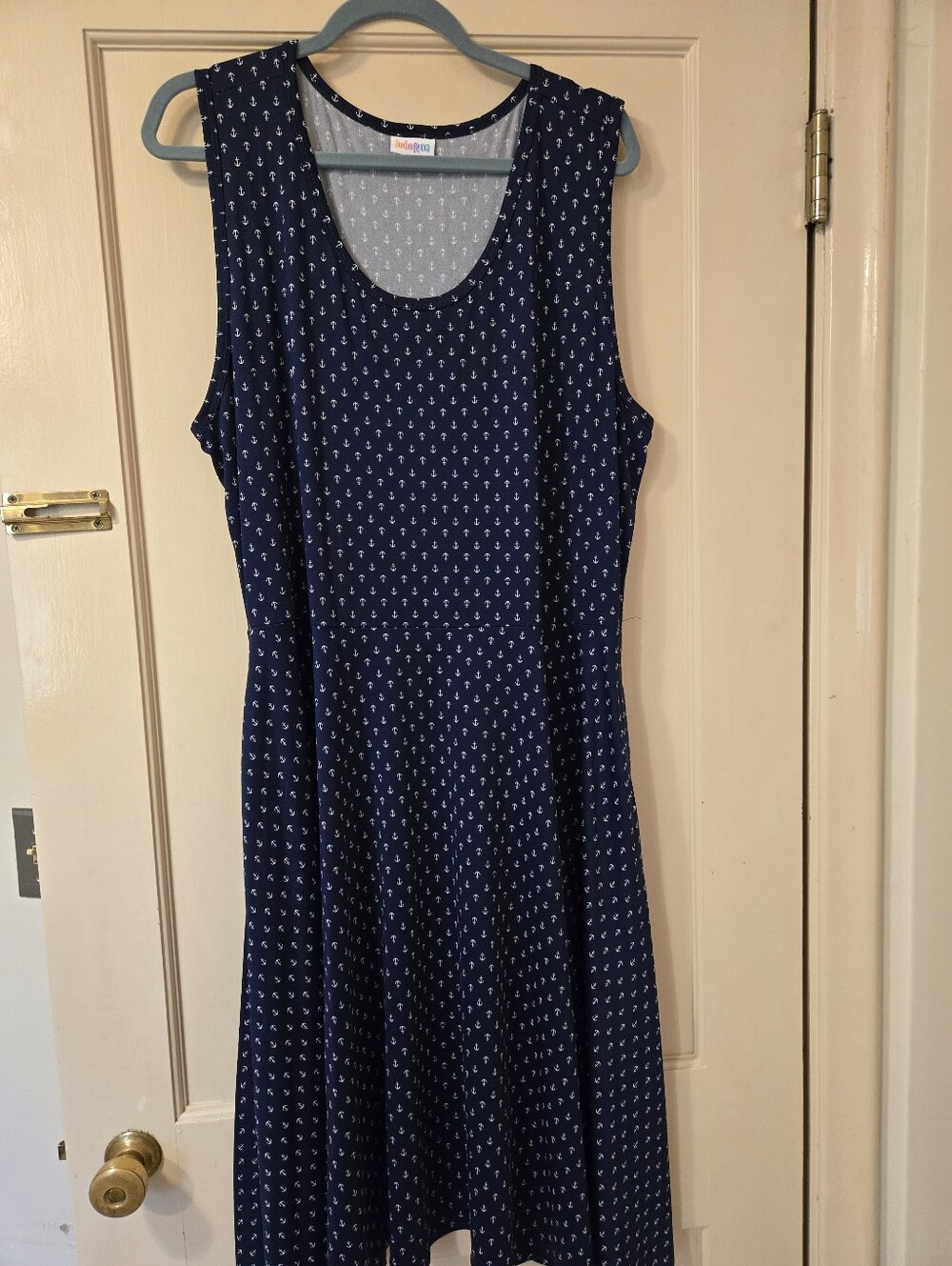 Lularoe Nicki 3xWomen's Navy Anchor Print Sleeveless Dress